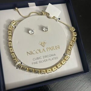 Nicola Parisi Gold Bracelet and Earring Set